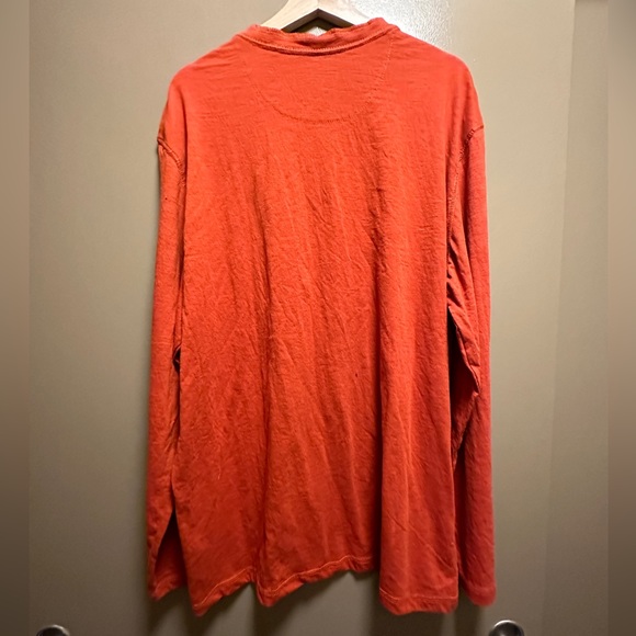 Nwt Lee spice orange red Henley long sleeve shirt - Picture 3 of 4